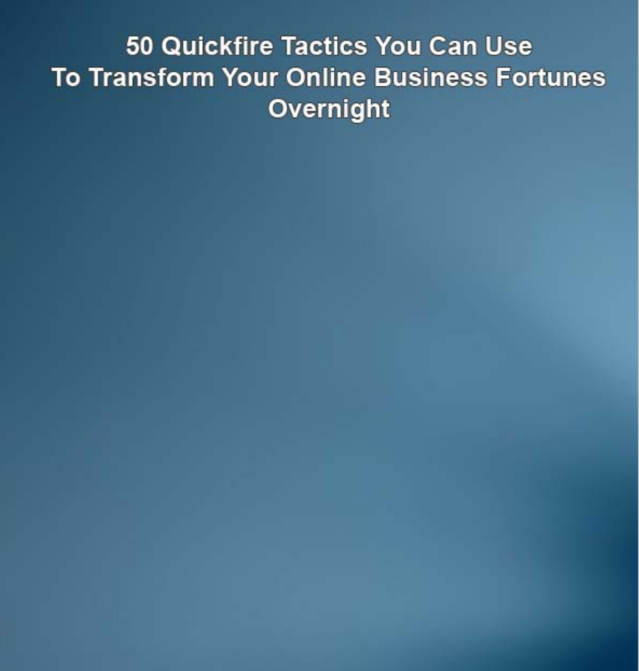 50 Quickfire Tactics