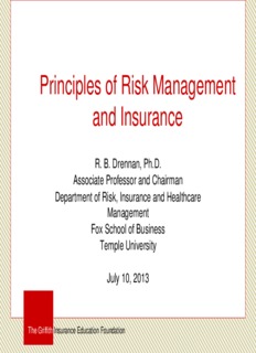 Basic Principles of Risk Management and Insurance - The Griffith