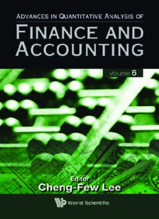 Advances In Quantitative Analysis Of Finance And Accounting