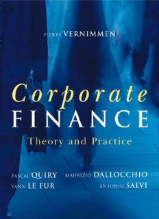 CORPORATE FINANCE Corporate finance Theory and Practice