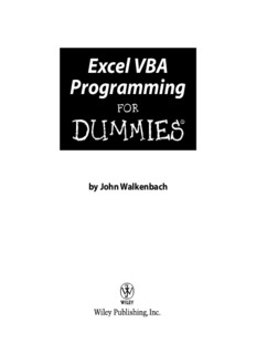 Excel VBA Programming For Dummies