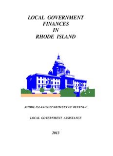 Local Government Finances in Rhode Island