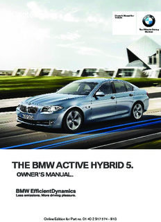 The BMW active hybrid 5 owner's manual