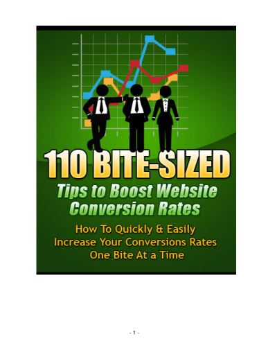 110 Bite -Sized Tips To Boost Website Conversion Rates, How To Quickly And Easily Increase Your Conversion Rates One Bites At A Time