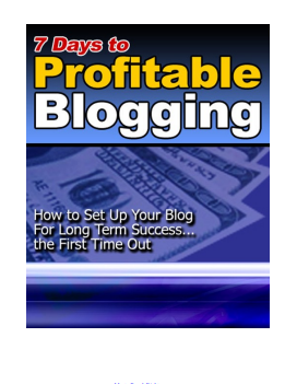 7 Days to Profitable Blogging!! How  To Setup  Your  Blog For  Long  Term  Success The  First  Time Out
