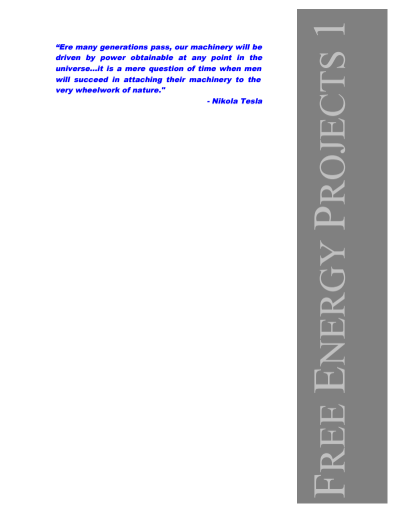 Free Energy Projects 1