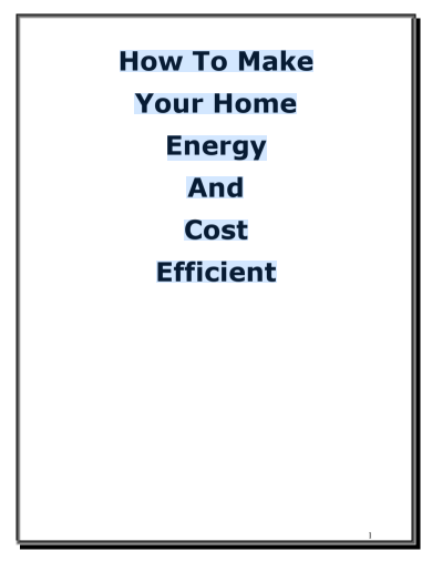 How To Make  Your Home  Energy And  Cost  Efficient