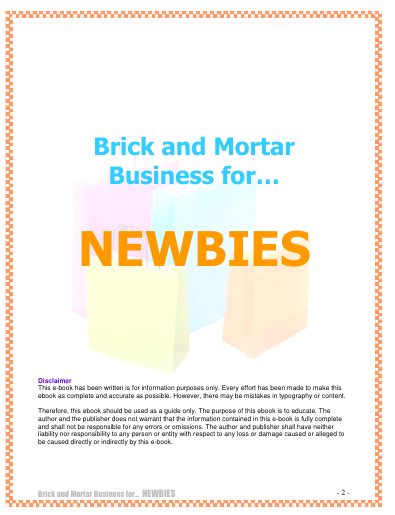 Brick And Mortar Business For…  Newbies