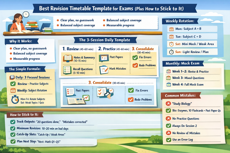 Best Revision Timetable Template for Exams (Plus How to Stick to It)
