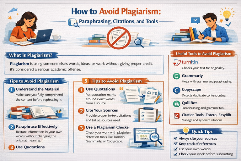 How to Avoid Plagiarism: Paraphrasing, Citations, and Tools